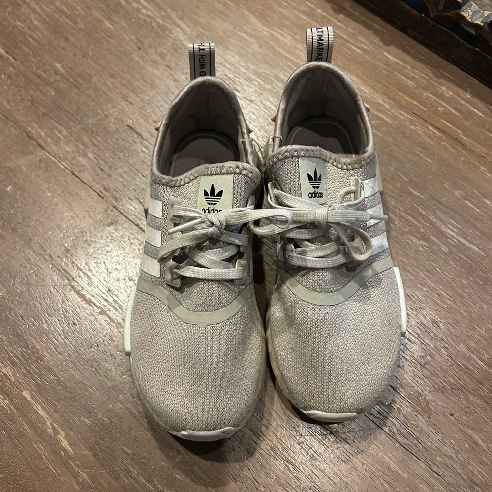 Adidas Kids Gray Sneakers with White Accents